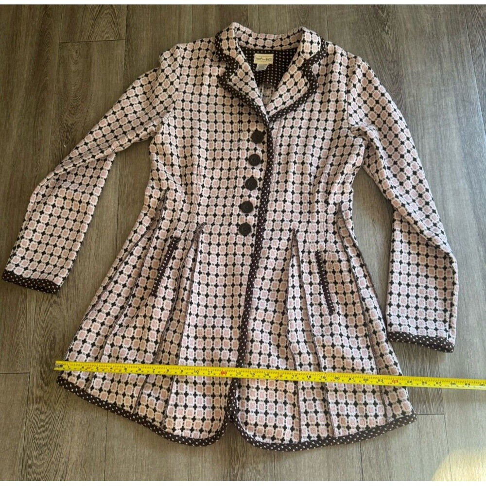 Neesh By D.A.R. Whimsical Coquette Blazer Rose Brown Parisian Chic Preppy Sz M - Picture 11 of 16